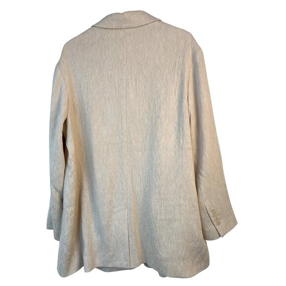 Express Womens Single Button Textured Blazer XL Beige Rayon/Nylon Blend 9037 - Picture 5 of 10